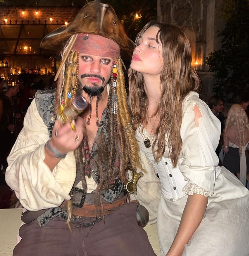 Madisyn was dressed as Elizabeth Swann while Cameron was dressed as Jack Sparrow in Halloween this year.