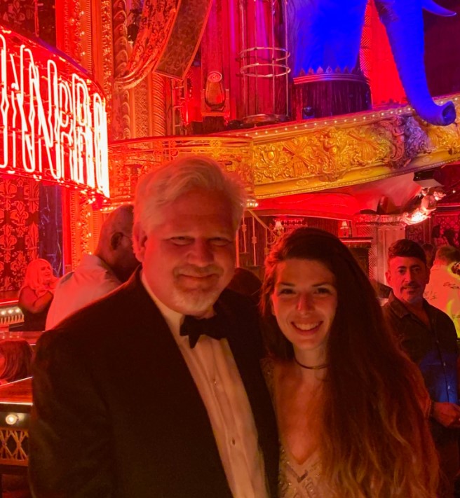 Glenn and Hannah watching MOULIN ROUGE on Broadway.