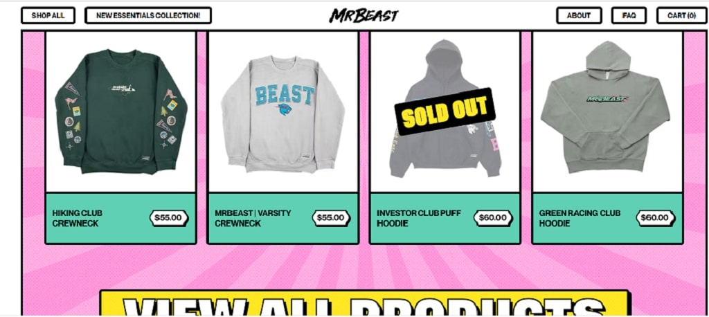 MrBeast merch products 